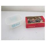 pyrex dish & england mini candleholders