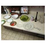 egg plate,vase,hand painted dishes & glassware