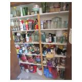 all fruit jars,planters,partial chemicals & items