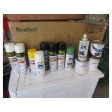 almost full paint,mortar mix bags & milk crate