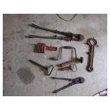 bolt cutters,hitch pins & antique tools