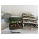 2 tackleboxes,minnow bucket & tackle