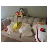 fisher price plastic rocking horse & bedding