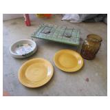 burner,fiesta plates,louisville stoneware,canister