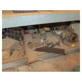 motor,miter saw boxes & misc items