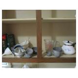 measure cups,corningware pot & items