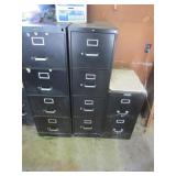 3 metal file cabinets & misc items inside