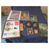 old wall pictures,oval cupids,prints&wall hanging