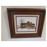 H. Hargrove winter scene oil on canvas picture