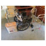 wheelchair,toilet seat & 2 walkers