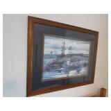 canoe on water scene wall picture
