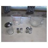 measure cup&bowl,salt n peppers & sugar dispenser