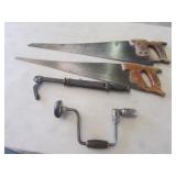 2 saws,hand drill & nail puller