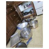 pots,baking pans,pans incl:revereware,lids & items