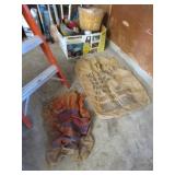 burlap sacks,apple basket & box of pvc