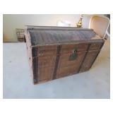 vintage doll trunk & old doll