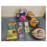 final four basketballs,toy shopping cart & items