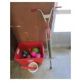 pogo stick,container of toy,hula hoops
