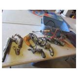 blue tote,electric drills & items