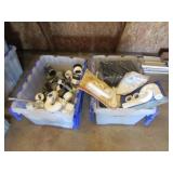 2 totes,pvc & items