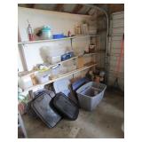 2 totes,all containers,lids,rake & all items