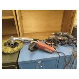 2 angle grinders,2 drills & air buffer