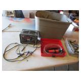 tote,battery charger & items