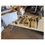 tote,mallet,crowbar,tools,funnel & items