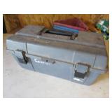 toolbox w/c-clamps & items
