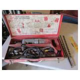 milwaukee 1/2" right angle drill,bits w/metal case