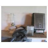 coleman heater,burner,bag,oil lamp & item