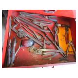container,pliers & pipe wrench