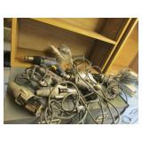 gray tote,drills,sander & tools