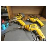 3 dewalt drills