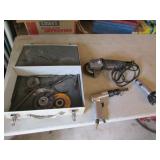 angle grinder,2 air tools,blades w/metal case