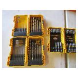3 containers of dewalt drill bits & bits