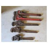 5 pipe wrenches incl:ridgid