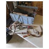 tote,antique auger,hand drills & tools