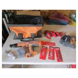 ridgid cordless screwgun,straps & items