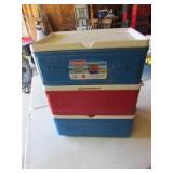 3 coleman stacking coolers