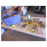 blue tote,tools,pans,chemicals & items