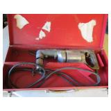 milwaukee right angle drill w/red metal case