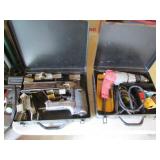 milwaukee hammer drill & air roof stapler w/cases