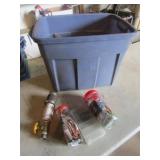 blue tote,bungee cords & items