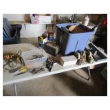 blue tote,dewalt drill,tape dispensers & items