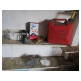 gascan,oil can,trashbags & rabbit yard decorations