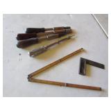 yankee screwdrivers,folding tape & square