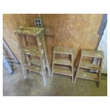 2 ft & 3 ft wooden stepladders