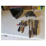antique drills,pipe wrench,hand grinder & tools