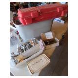 tote,red empty case & all misc items